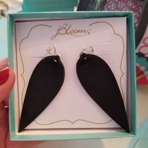 NIB Jbloom leather earrings
